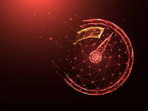  Speedometer polygonal vector illustrations on a blue background. Speedome... 스톡 사진