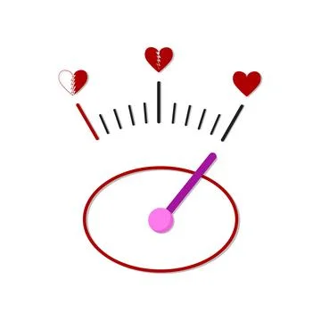 Speedometer with a red heart. Vector illustration Stock Illustration