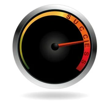Speedometer with red needle Illustrazione stock