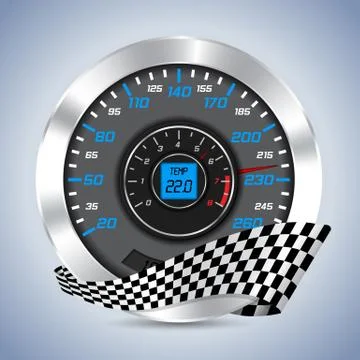 Speedometer with rev counter Stock Illustration