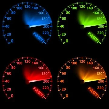 Speedometer Set Stock Illustration