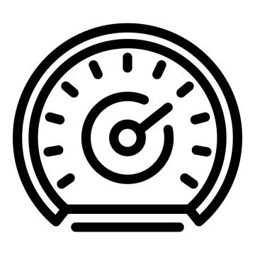 Speedometer showing car is accelerating fast icon Stock Illustration