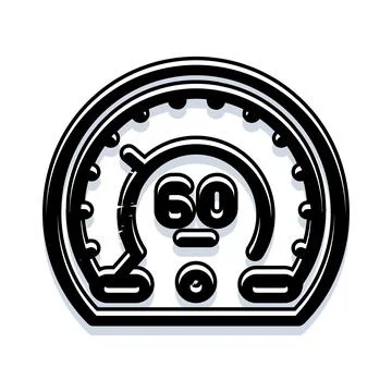 Speedometer showing fast driving performance and limit Stock Illustration