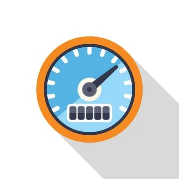 Speedometer showing increasing performance with long shadow Stock Illustration