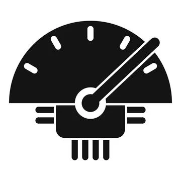 Speedometer showing increasing speed performance icon Stock Illustration