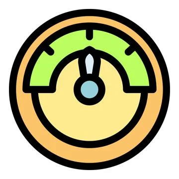 Speedometer showing optimum performance with green indicator Illustrazione stock