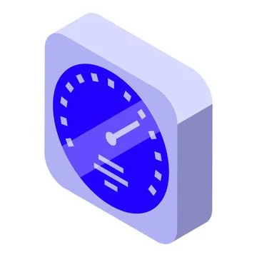 Speedometer showing progress, performance and measurement in isometric view Stock Illustration