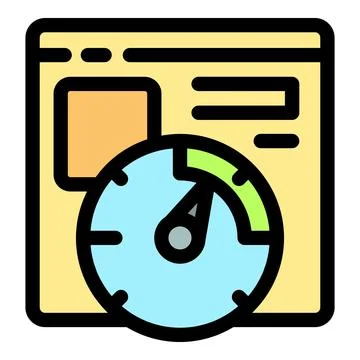 Speedometer showing website loading time and speed test 스톡 일러스트