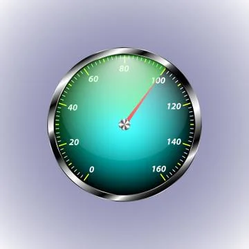 Speedometer shows hundred speed Stock Illustration