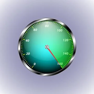 Speedometer shows one hundred and sixty speed Illustrazione stock