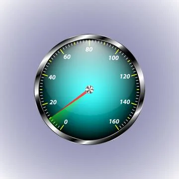 Speedometer shows ten speed Illustrazione stock