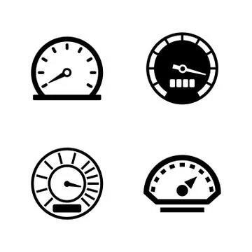 Speedometer. Simple Related Vector Icons Illustrazione stock