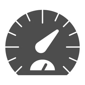 Speedometer solid icon. Tachometer vector illustration isolated on white. Car Illustrazione stock