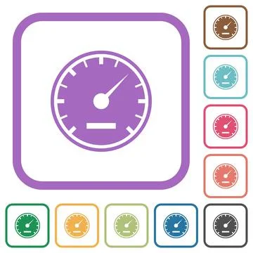 Speedometer solid simple icons Stock Illustration