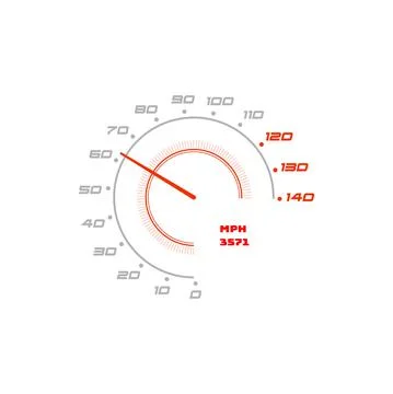 Speedometer, speed and car dashboard, dial gauge Illustrazione stock