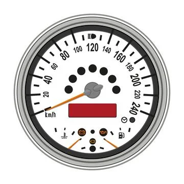 Speedometer speed car auto dashboard Stock Illustration