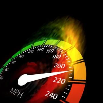 Speedometer with speed fire path Stock Illustration
