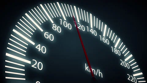 Speedometer speeds up and down Stock Footage 215226616