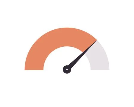 Speedometer symbol and tachometer, performance indicator. Stock Illustration