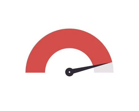 Speedometer symbol and tachometer, performance indicator. Stock Illustration
