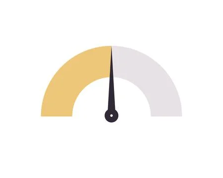 Speedometer symbol and tachometer, performance indicator. Illustration