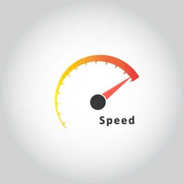 Speedometer symbol on fire in vector Stock Illustration