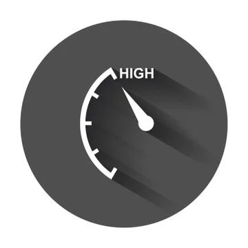 Speedometer, tachometer, fuel high level icon. Flat vector illustration with  Stock Illustration