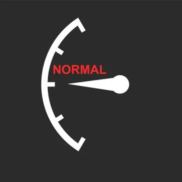 Speedometer, tachometer, fuel low level icon. Flat vector illustration on whi Illustrazione stock