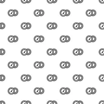 Speedometer with tachometer icon black and white pattern Stock Illustration