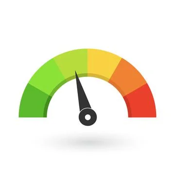 Speedometer, tachometer, indicator icons. Performance measurement. White Stock Illustration