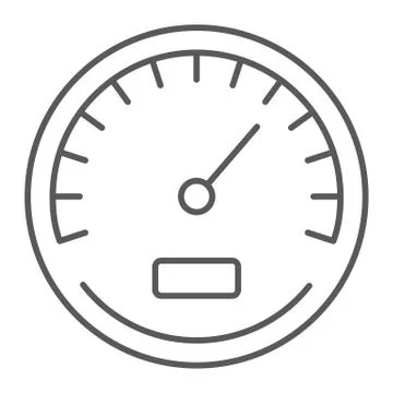 Speedometer thin line icon, data and analytics Stock Illustration