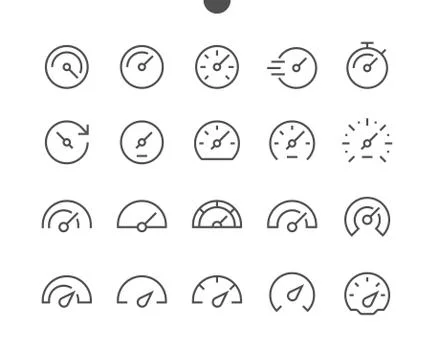Speedometer UI Pixel Perfect Well-crafted Vector Thin Line Icons 48x48 Ready for Stock Illustration