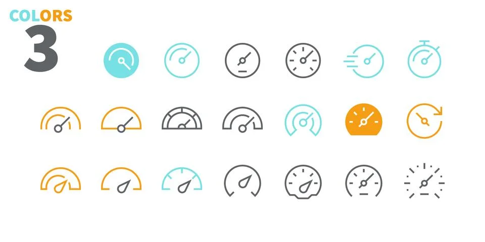 Speedometer UI Pixel Perfect Well-crafted Vector Thin Line Icons 48x48 Ready for Illustrazione stock