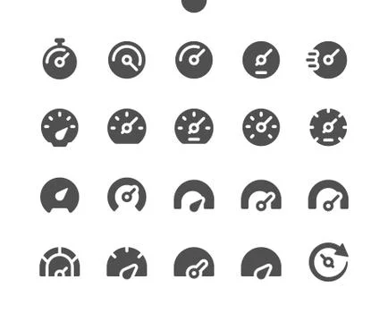 Speedometer UI Pixel Perfect Well-crafted Vector Solid Icons Illustrazione stock
