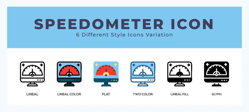 Speedometer vector icons designed. icon symbol set. Illustrazione stock