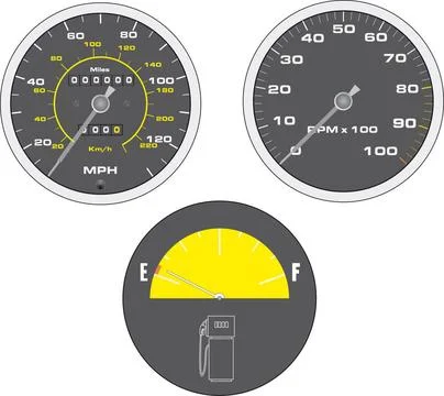 Speedometer Vector illustration of yellow speedometer (License=RF) 3241143... 스톡 사진