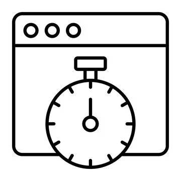 Speedometer with webpage, amazing icon of website performance Stock Illustration