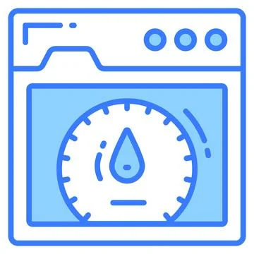 Speedometer with webpage, amazing icon of website performance Stock Illustration