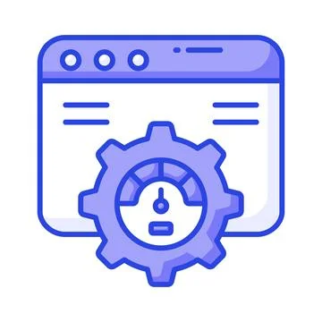 Speedometer with webpage, amazing icon of website performance  イラスト素材
