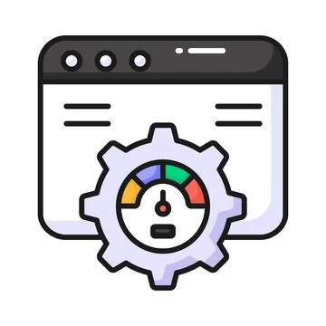 Speedometer with webpage, amazing icon of website performance  イラスト素材