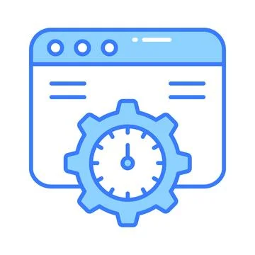 Speedometer with webpage denoting speed test vector design in trendy style Illustrazione stock