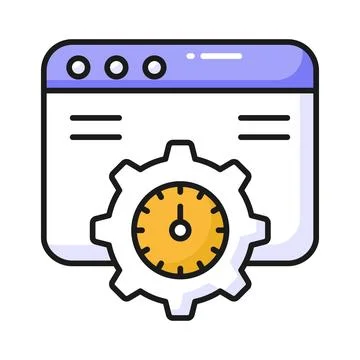 Speedometer with webpage denoting speed test vector design in trendy style Illustrazione stock