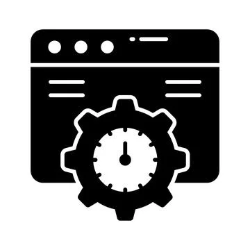 Speedometer with webpage denoting speed test vector design in trendy style Illustrazione stock