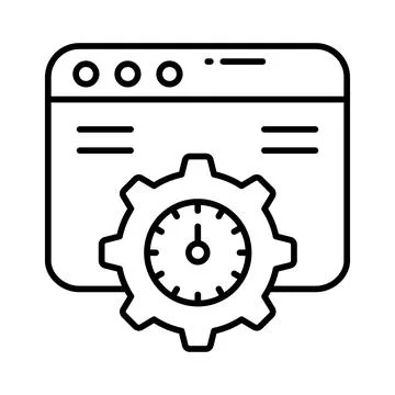 Speedometer with webpage denoting speed test vector design in trendy style Stock Illustration