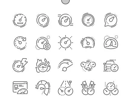 Speedometer Well-crafted Pixel Perfect Vector Thin Line Icons 30 2x Grid for Web Illustrazione stock