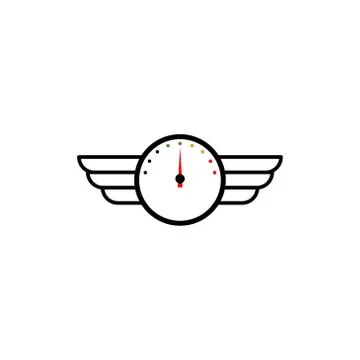 Speedometer wings vector design template illustration Stock-Illustration