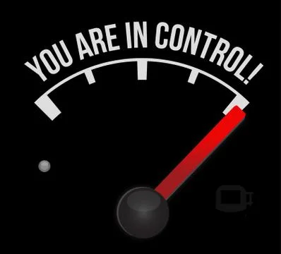 Speedometer with the words you're in control Stock Illustration
