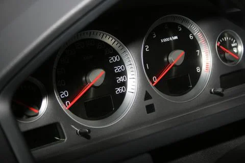 Speedometerr and tachometer Stock Photos