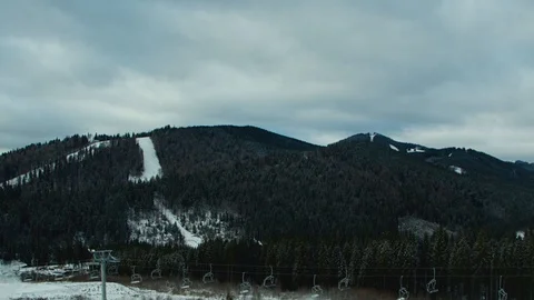 SpeedUp Footage Of Clouds Moving in Bukovel, Ukraine Stock Footage 101698336
