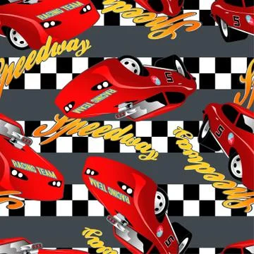 Speedway racing seamless pattern Stock Illustration